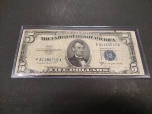 1953 B Five Dollar Silver Certifica...