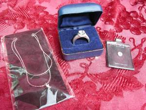 Silver CZ925 Cubic Zirconium Ring, Solitaire Necklace
