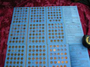3 Lincoln Head Cent Collector Coins, Books