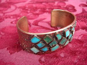 Solid Copper with Mineral Stones Bracelet