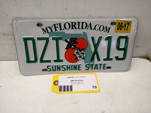 lot 70 image: Florida License Plate...