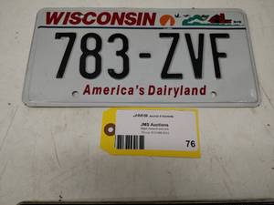 lot 76 image: Wisconsin License Plate...