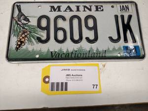 lot 77 image: Maine License Plate...
