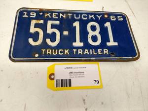 lot 79 image: Kentucky License Plate...