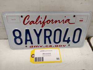 lot 86 image: California License Plate...