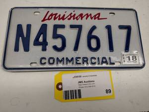 lot 89 image: Louisiana License Plate...
