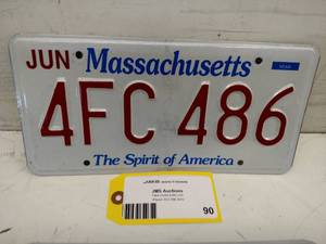lot 90 image: Massachusetts License Plate...