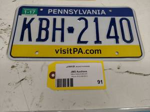 lot 91 image: Pennsylvania License Plate...