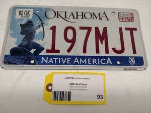 lot 93 image: Oklahoma License Plate...