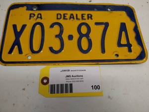 lot 100 image: Pennsylvania License Plate...