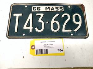 lot 104 image: Massachusetts License Plate...