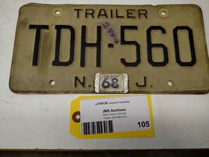 lot 105 image: New Jersey License Plate...
