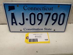lot 106 image: Connecticut License Plate...