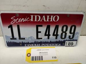 lot 110 image: Idaho License Plate...