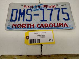 lot 115 image: North Carolina License Plate ...