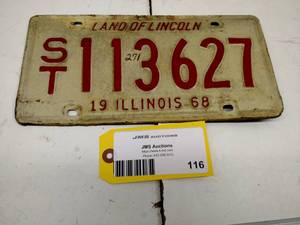 lot 116 image: Illinois License Plate...