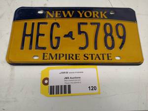 lot 120 image: New York License Plate...