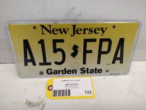 lot 122 image: New Jersey License Plate...