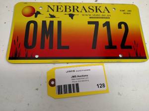 lot 128 image: Nebraska License Plate...