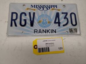 lot 131 image: Mississippi License Plate...