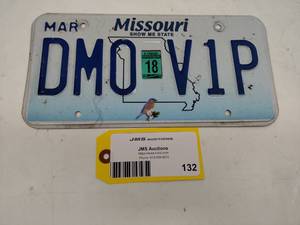 lot 132 image: Missouri License Plate...