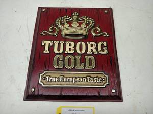 lot 12 image: Tuborg Gold Poly Sign, 13x15...