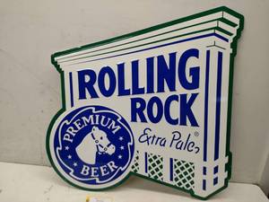 lot 21 image: Rolling Rock Aluminum Sign, New, 35...
