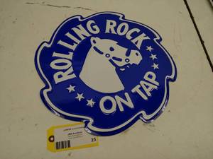 lot 25 image: Rolling Rock Aluminum Sign, New, 17...