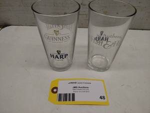 lot 48 image: (6) Guinness  Harp Beer Glasses...