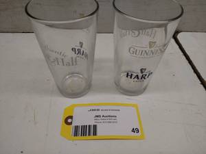 lot 49 image: (6) Guinness  Harp Beer Glasses...