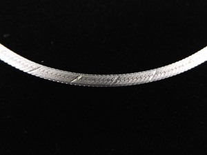 .925 Sterling Silver Etched Herringbone Necklace