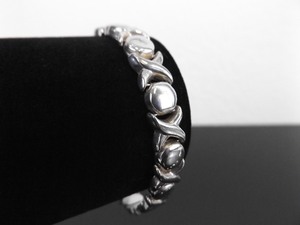 .925 Sterling Silver Thick Hugs and Kisses Bracelet