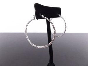 .925 Sterling Silver Hand Hammered Hoop Hook Clasp Earrings