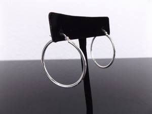 .925 Sterling Silver Hoop Hook Clasp Earrings