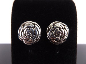 .925 Sterling Silver Rose Post Earrings