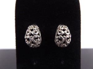 .925 Sterling Silver Art Nouveau Scrolled Post Earrings