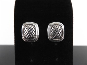 .925 Sterling Silver Knot Shield Post Earrings