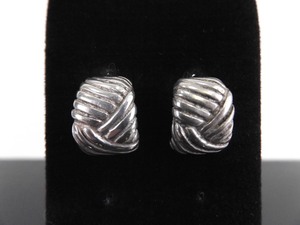 .925 Sterling Silver Knot Post Earrings