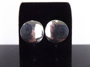 .925 Sterling Silver Curved Shield Post Earrings