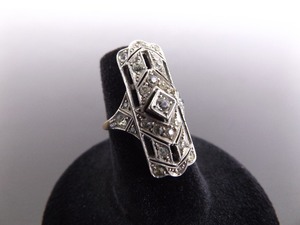 .925 Sterling Silver Vintage Art Deco Crystal Ring Size 5.5