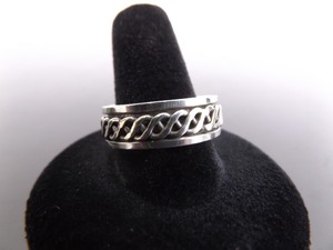 .925 Sterling Silver Fidget Spinner Ring Size 10.5