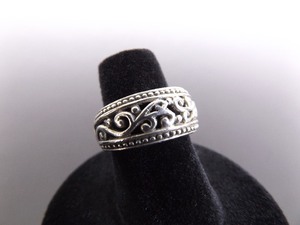 .925 Sterling Silver Art Nouveau Scrolled Ring Size 5.75