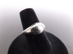 .925 Sterling Silver Etched Bear Claw Ring Size 6.5