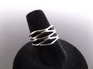 .925 Sterling Silver Crossed Vine Ring Size 7.5