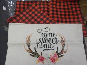 Red and Black Checked Runner and Pl...
