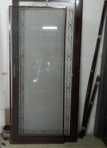 Metal Door with Glass and Screen, i...