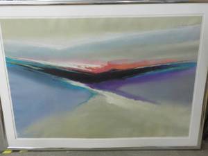 Framed Watercolor signed 63 x 47 ...
