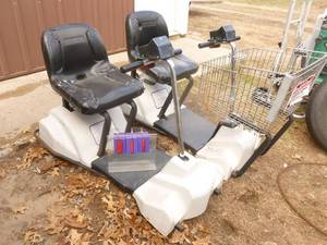 Qty of 2 personal 12 volt shopping carts for parts or repair. As shown.