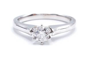 lot 8 image: Classic Diamond Solitaire Estate Ring in 18k White Gold - $2750