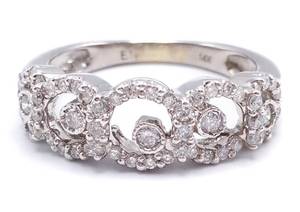 lot 16 image: Elegant Ladies Designer Styled 1 Carat Diamond Estate Ring in 14k White Gold - Retail Estimate $3225